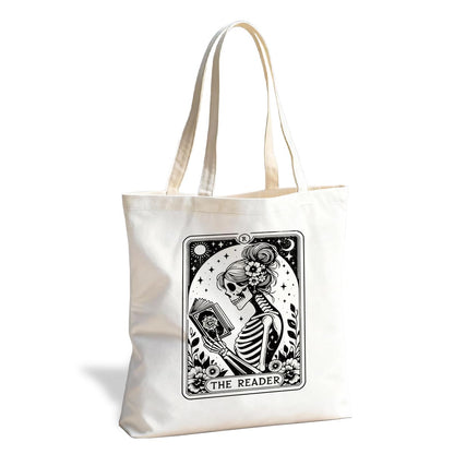 Literary Reusable Tote Bag, Creative Text Design for Book Lovers and Readers, for Work School Travel Shopping