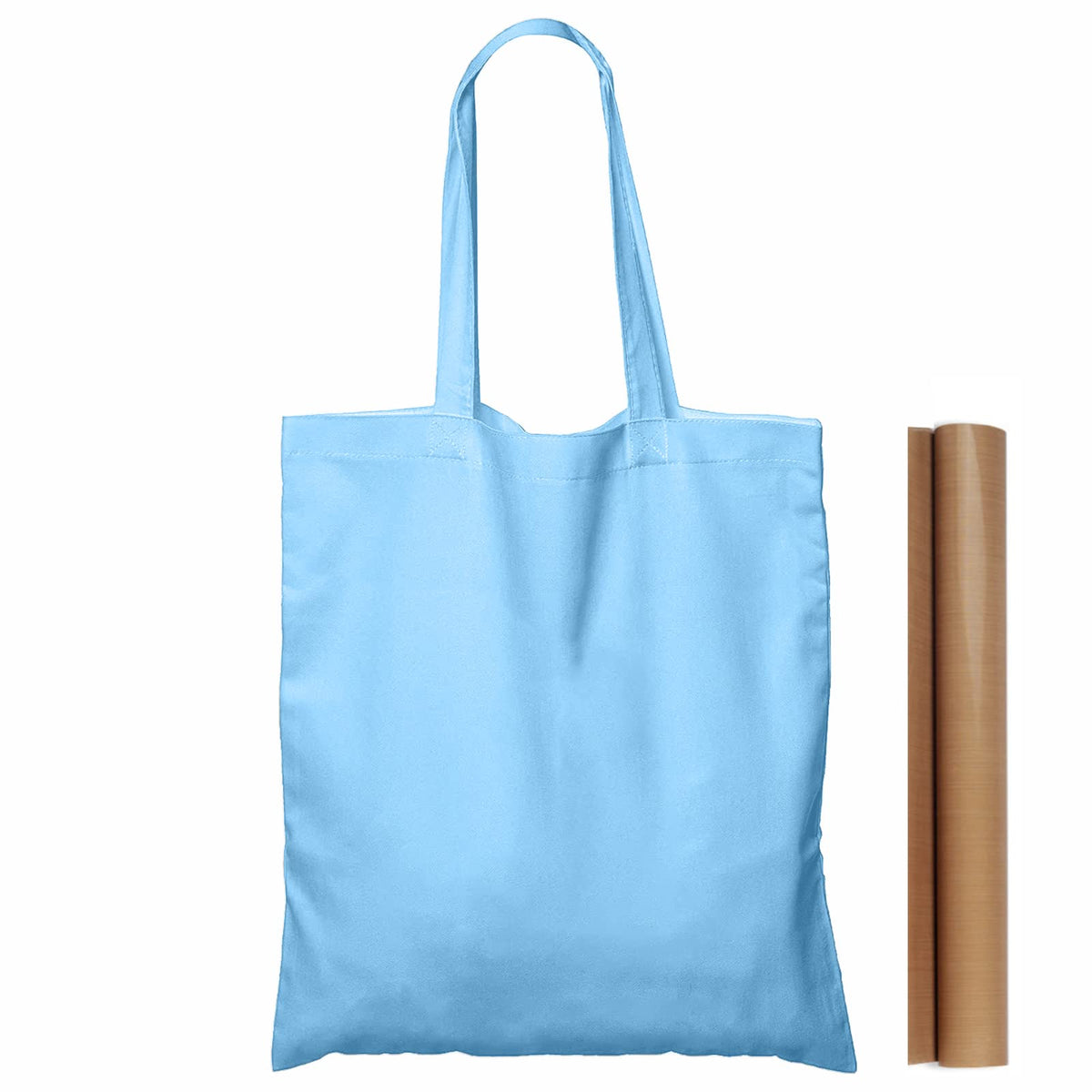 NPBAG 2 | 5 | 15 | 25 | 50 Pack 15'' X 16'' Natural Cotton Tote Bags, Lightweight Blank Bulk Cloth bags with 1pc of PTFE Teflon Sheet (2-Pack)