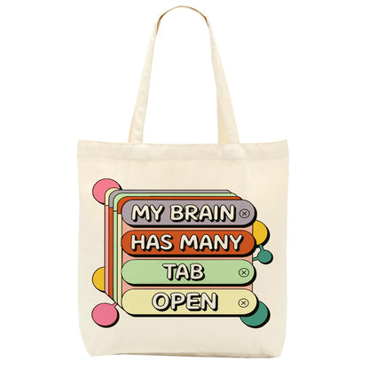 Sarcastic Canvas Tote Bag Funny Minimalist Humor Gift for Women Sister Birthday Christmas Weekender Beach Bag