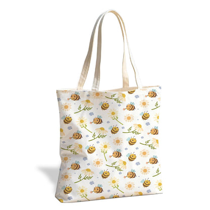 Animal Canvas Tote Bag, Cute Reusable Shoulder Bag for Shopping Travel