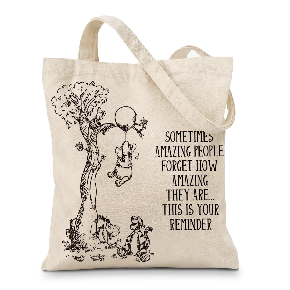 Cute Bear Canvas Tote Bag for Women, Friendship Shoulder Bag