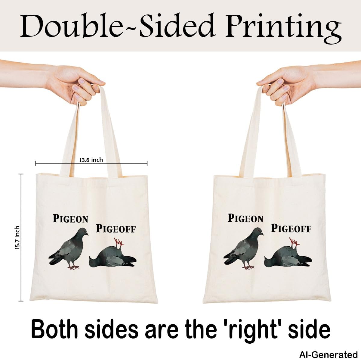 Funny Animal Canvas Tote Bag, Reusable bag for Shopping Work Trip