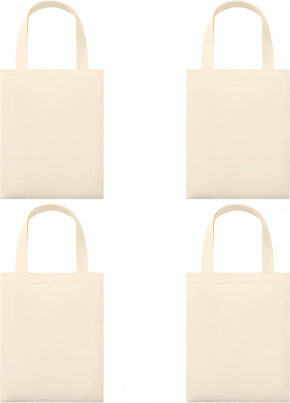Phicorn Small Cotton Canvas Tote Bags, 9 x 11 in, 8 oz Blank