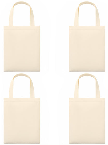 Phicorn Small Cotton Canvas Tote Bags, 9 x 11 in, 8 oz Blank