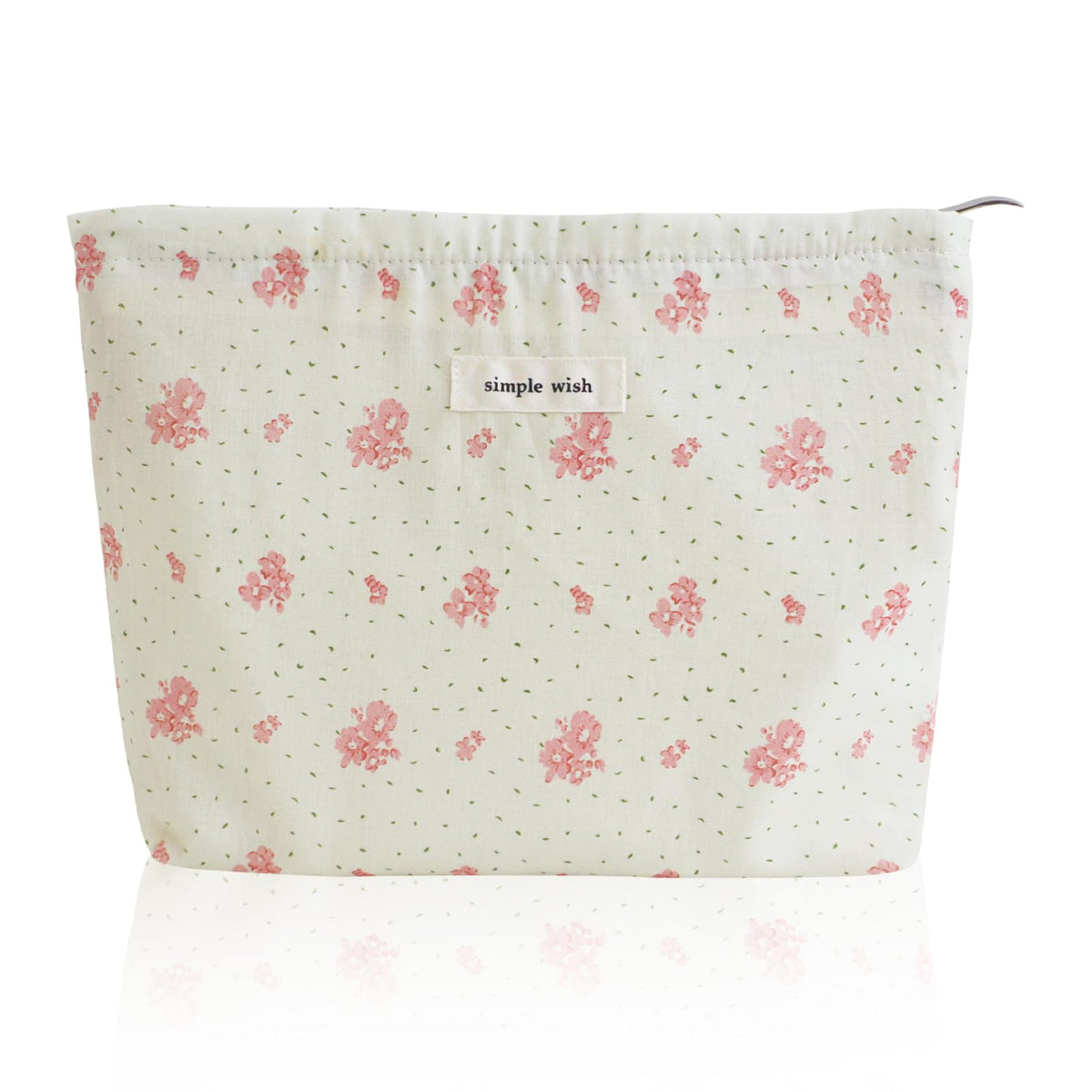 Wudygirl Makeup Bag for Women Travel Cosmetic Bag 10.5"x7.5" Beige