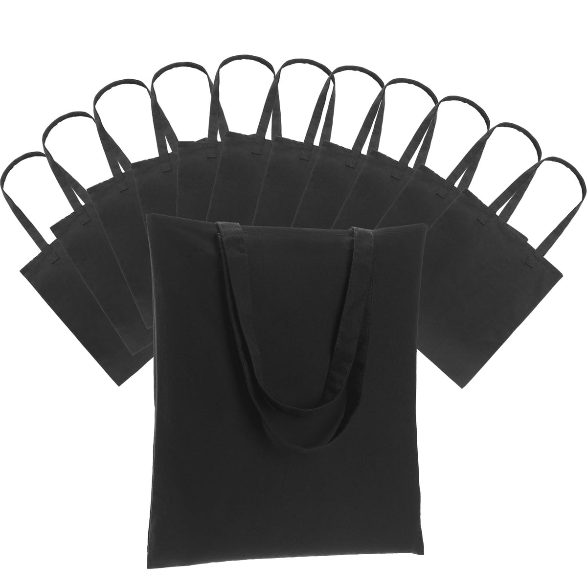 Carbrea 12 Pack Thin Canvas Tote Bags Bulk, Reusable Grocery Bags - Beige