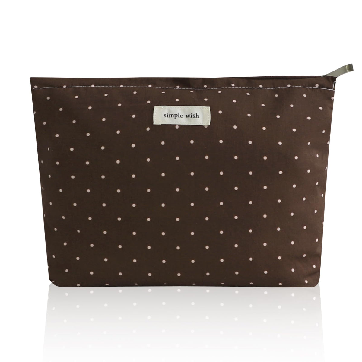 Wudygirl Makeup Bag for Women Travel Cosmetic Bag 10.5"x7.5" Beige