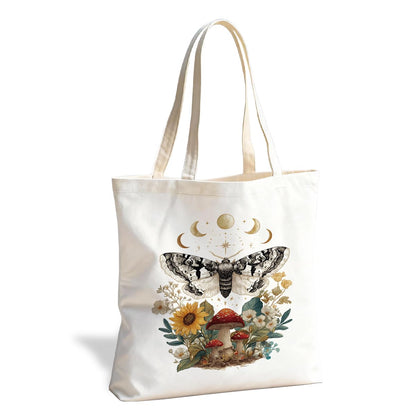 Floral Tote Bag, Soft Aesthetic Canvas Carryall for Daily Shopping Commute