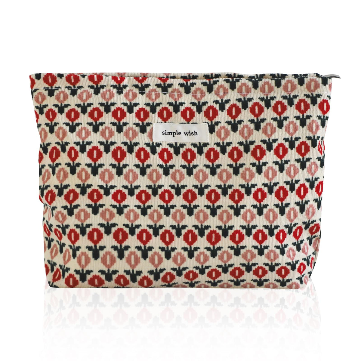Wudygirl Makeup Bag for Women Travel Cosmetic Bag 10.5"x7.5" Beige