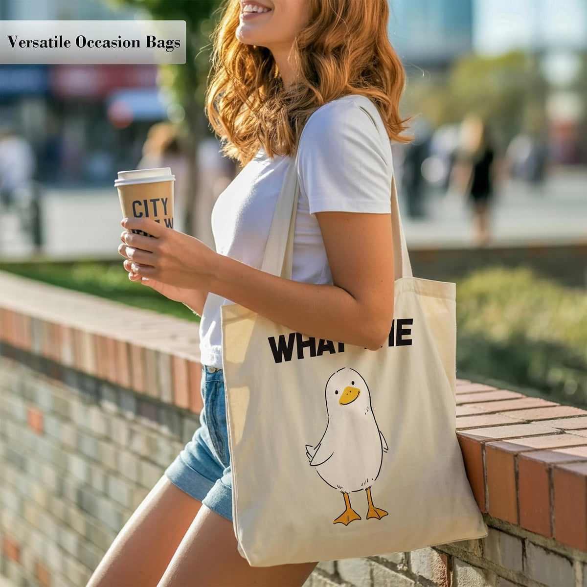 Canvas Tote Bag Aesthetic for Women, Humor Reusable Canvas Shoulder Bag for Shopping Daily Use