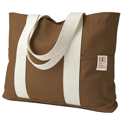 Large Reusable Grocery Bags with Pockets, Heavy Duty Canvas Tote.