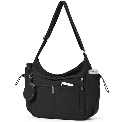 Canvas Hobo Crossbody Tote Bag w/Purse, Messenger Bag for Women Men