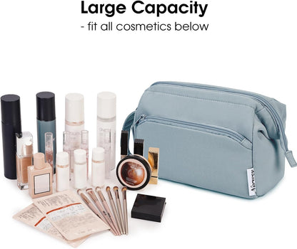 Narwey Travel Makeup Bag Toiletry Bag, Wide Open Cosmetic Bag for Women