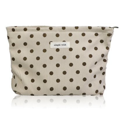 Wudygirl Makeup Bag for Women Travel Cosmetic Bag 10.5"x7.5" Beige