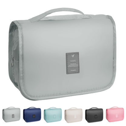Toiletry Bag Travel Bag with Hanging Hook, Waterproof Shower Bathroom Hanging Toiletry Bag for Men Women,Small Multifunctional Makeup Cosmetic Bag,Portable Toiletries Bag Travel Organizer (Grey)
