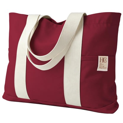 Large Reusable Grocery Bags with Pockets, Heavy Duty Canvas Tote.