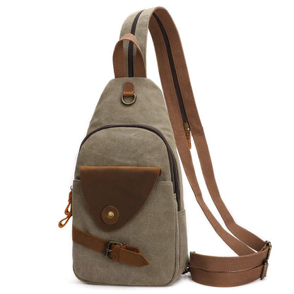 KL928 Canvas Sling Bag Crossbody Backpack Shoulder Casual Rucksack for Men Women,Rust Red