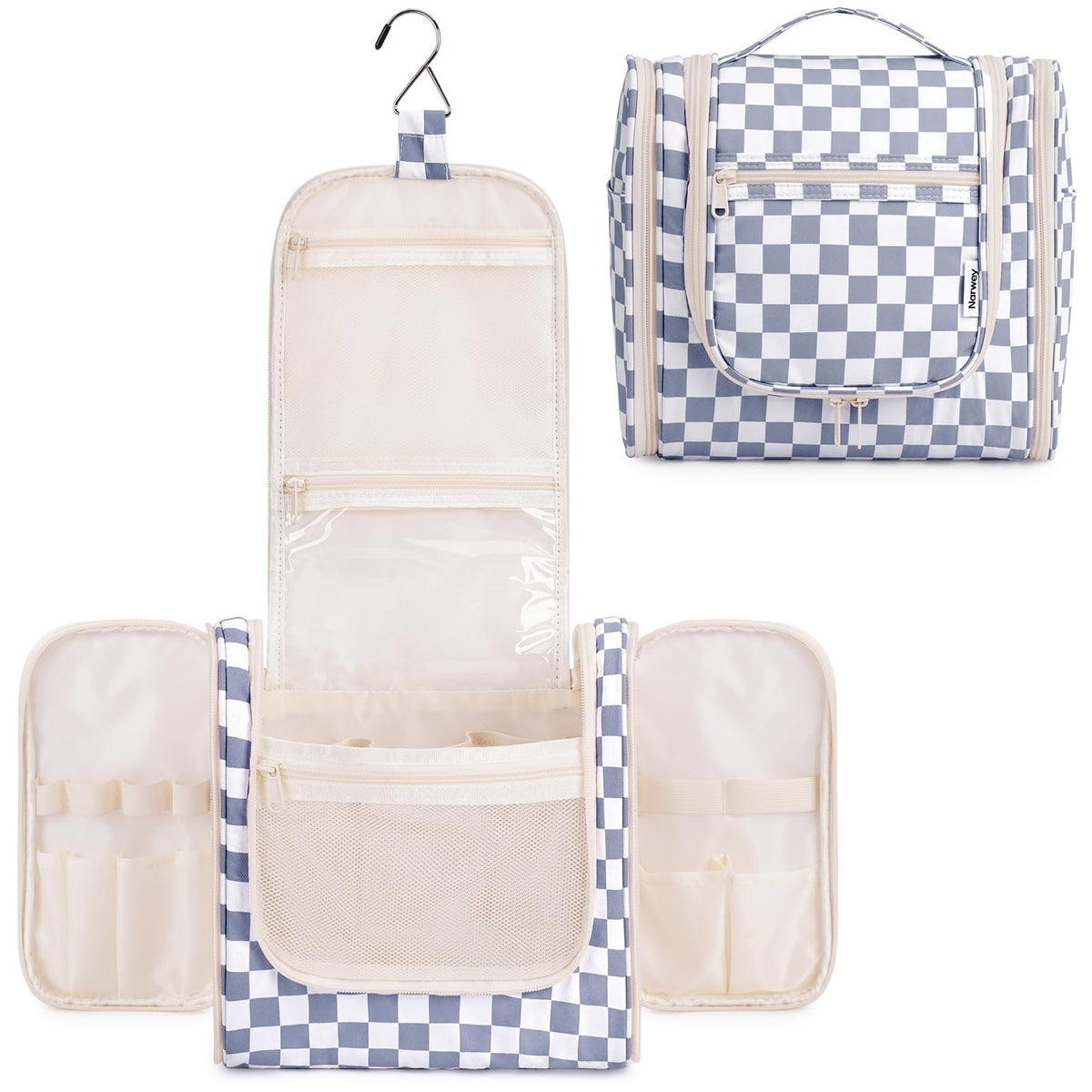 Narwey Hanging Travel Toiletry Bag for Women, Makeup Cosmetic Bag