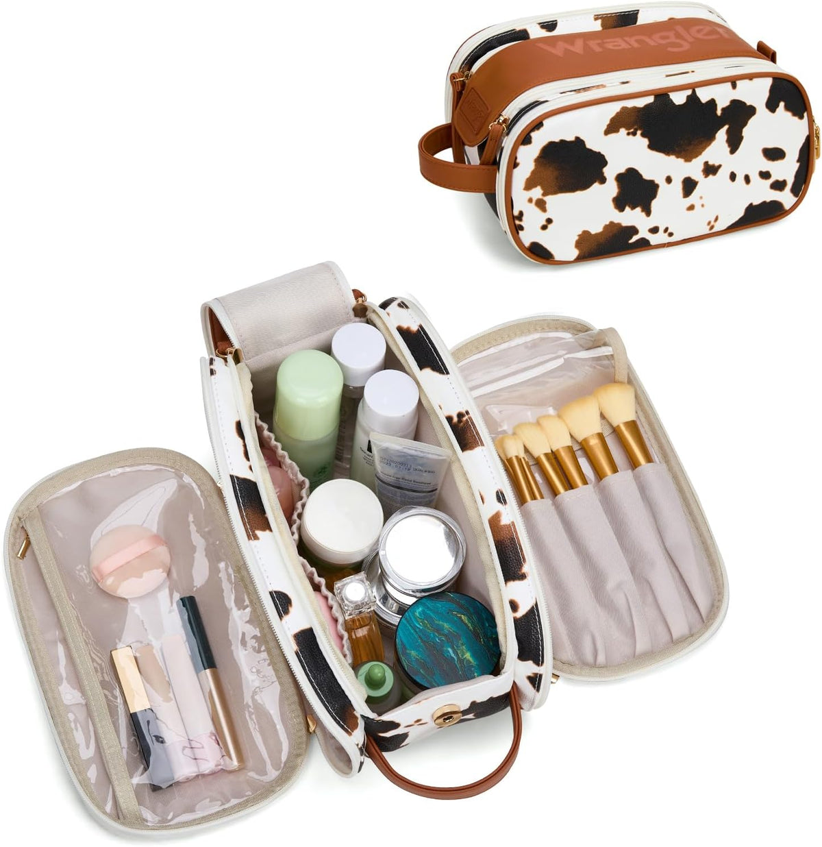 Wrangler Large Makeup Bag Travel Toiletry Bag Portable Cosmetic Bag