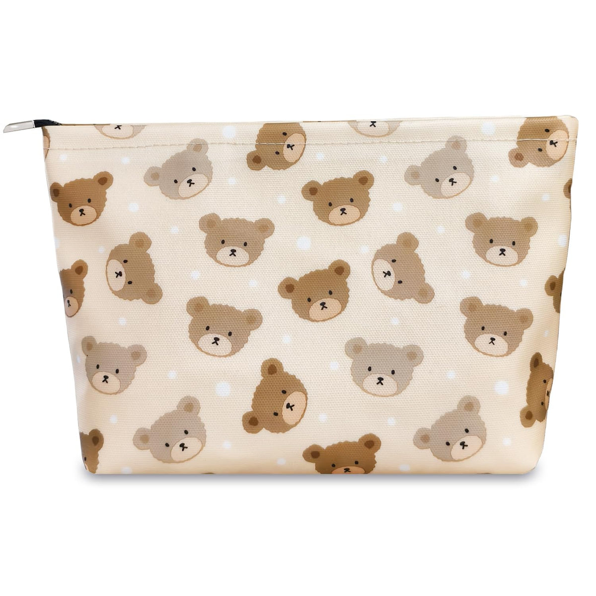 STARDW Leopard Makeup Bag Organizer Cosmetic Bags for Women and Girls,Travel Toiletry Bag Large Capacity Canvas Makeup Zipper Pouch, Purse Organizer Pouches (Brown Leopard)