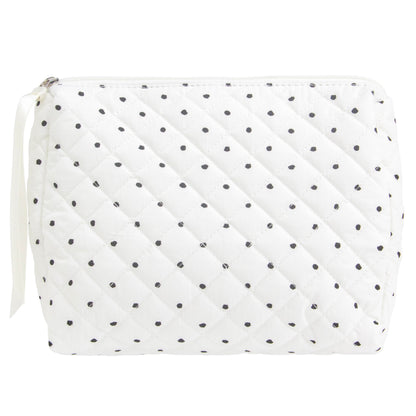 Quilted Makeup Bag for Women, Travel Cosmetic&Toiletry Bag,Gauze Heart