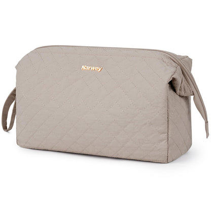 Narwey Travel Makeup Bag Toiletry Bag, Wide Open Cosmetic Bag for Women