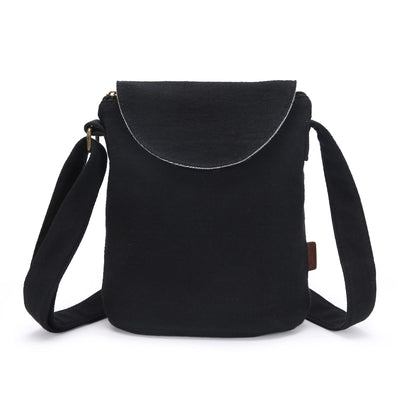 OPQRSTU Women's Retro Small Size Canvas Shoulder Bag Hippie Boho Crossbody Handbag