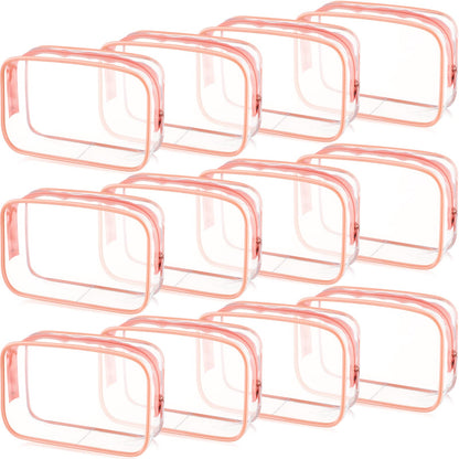 Weewooday 12 Pcs Clear Cosmetic Bags PVC Zipper,None