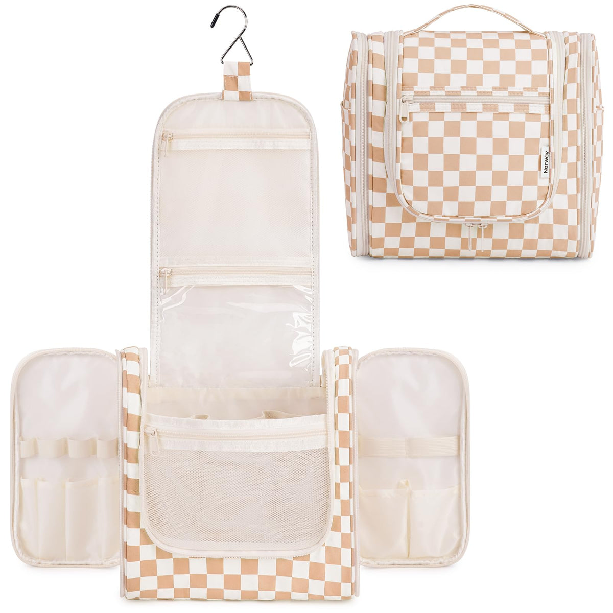 Narwey Hanging Travel Toiletry Bag for Women, Makeup Cosmetic Bag