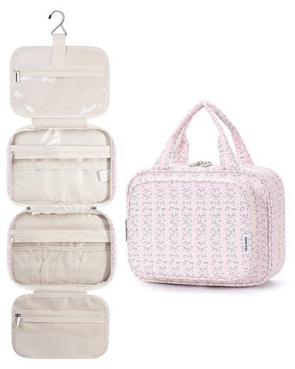 Narwey Hanging Toiletry Bag for Women, Travel Makeup Cosmetic Organizer Bag