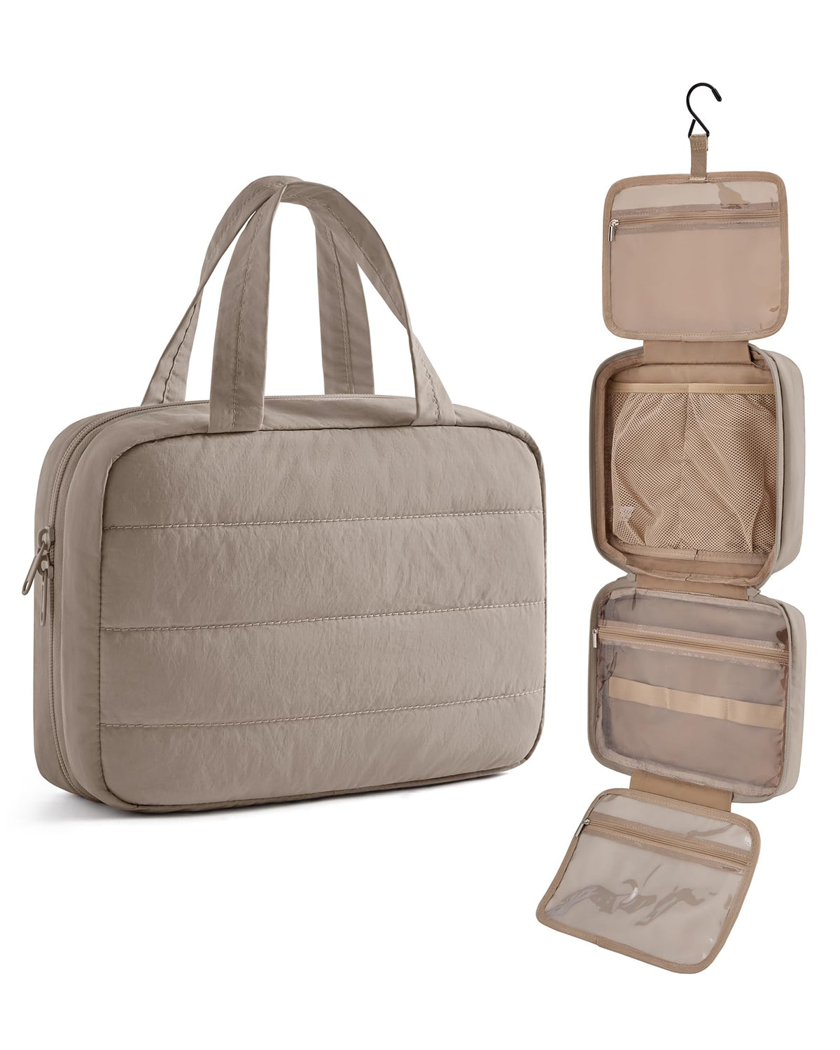 LIGHT FLIGHT Travel Toiletry Bag - Hanging Makeup Organizer for Women & Men