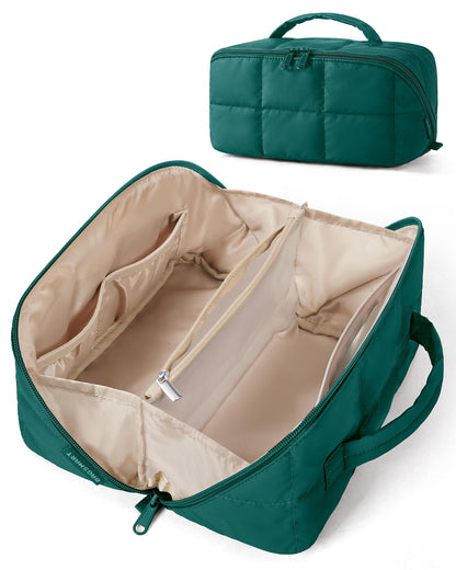 BAGSMART Easy-Access Makeup Bag, Water-Resistant Travel Toiletry Organizer