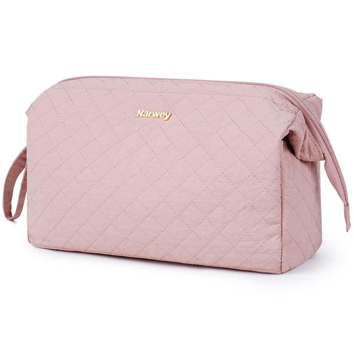 Narwey Travel Makeup Bag Toiletry Bag, Wide Open Cosmetic Bag for Women