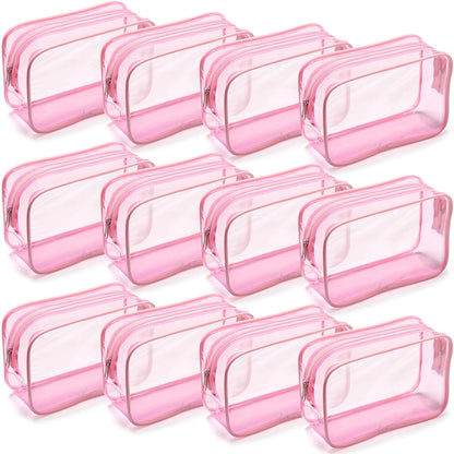 Weewooday 12 Pcs Clear Cosmetic Bags PVC Zipper,None