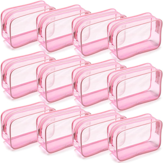 Weewooday 12 Pcs Clear Cosmetic Bags PVC Zipper,None