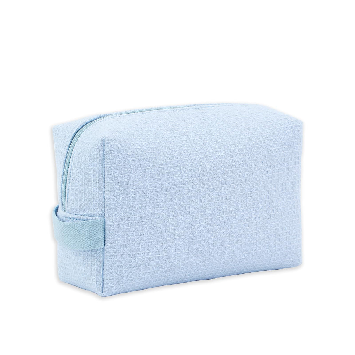 DYSHAYEN Small Waffle Makeup Bag for Travel, White