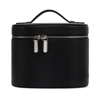 Cosmetic Case, Leather Makeup Bag, Portable Handheld Makeup Case, Detachable Compartments