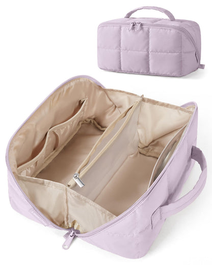 BAGSMART Easy-Access Makeup Bag, Water-Resistant Travel Toiletry Organizer