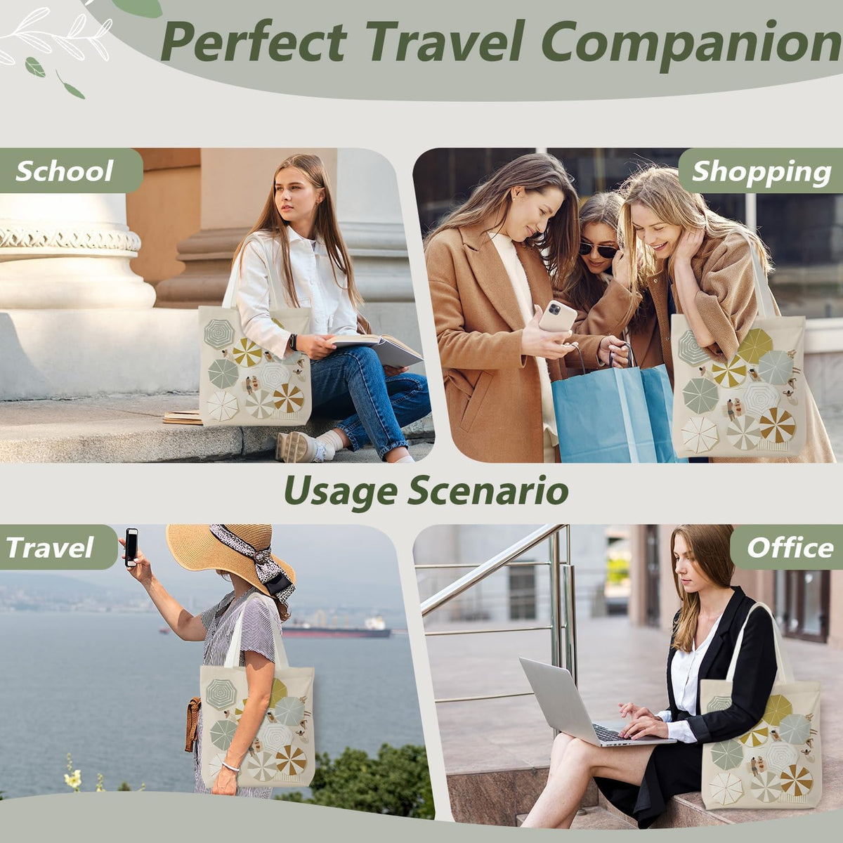 Tote Bag for Women,Shoulder Bag for Work Beach Travel and Shopping Grocery Beach FBD
