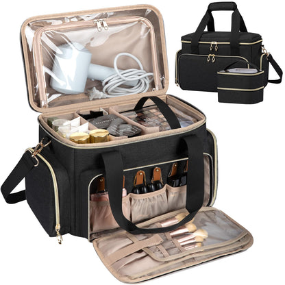 GDNasist Large Makeup Bag, Portable Travel Makeup Bag Organizer