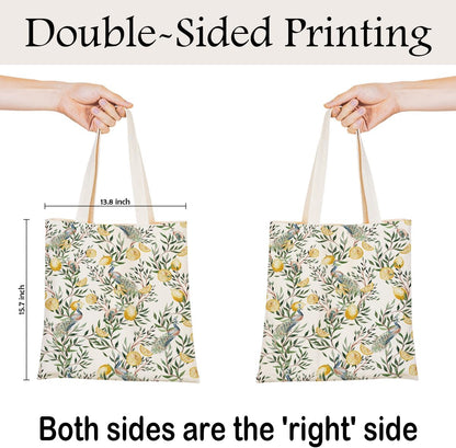 Fruit Canvas Tote Bag, Reusable Cute Shoulder Bag for Shopping Travel