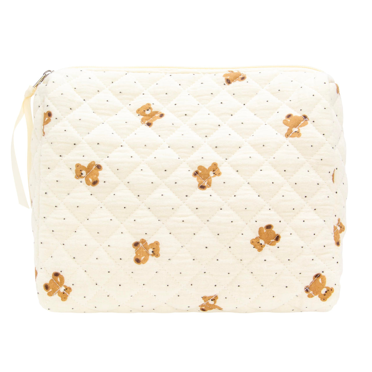 Quilted Makeup Bag for Women, Travel Cosmetic&Toiletry Bag,Gauze Heart