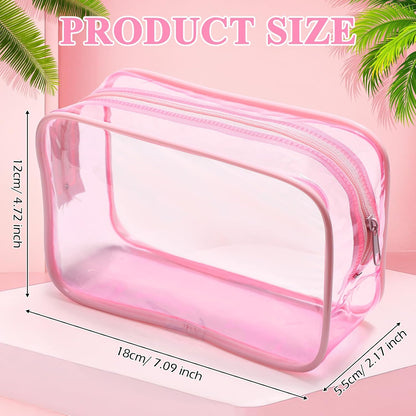Weewooday 12 Pcs Clear Cosmetic Bags PVC Zipper,None