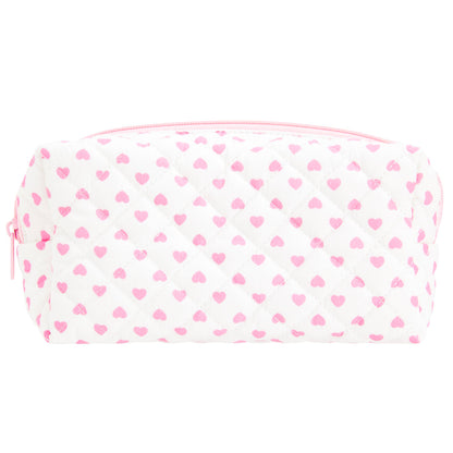 PAZIMIIK Small Quilted Makeup Bag,Zipper Cosmetic Pouch,Grey Floral