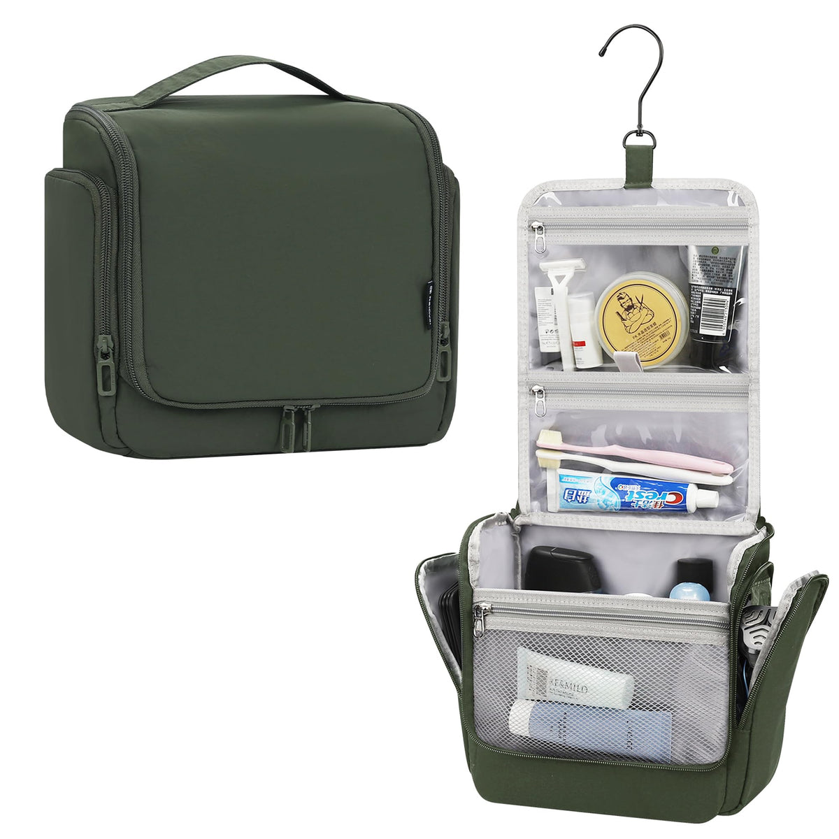 Relavel Hanging Toiletry Bag for Men and Women, Travel Toiletries Bag Water-resistant Large Makeup Cosmetic Organizer Storage, Shaving Dopp Kit Shower Bathroom Hygiene Bags, Carry-on Travel Essentials