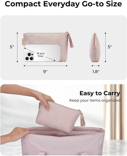 BAGSMART Small Makeup Bag for Women, Zipper Cosmetic Pouch for Purse