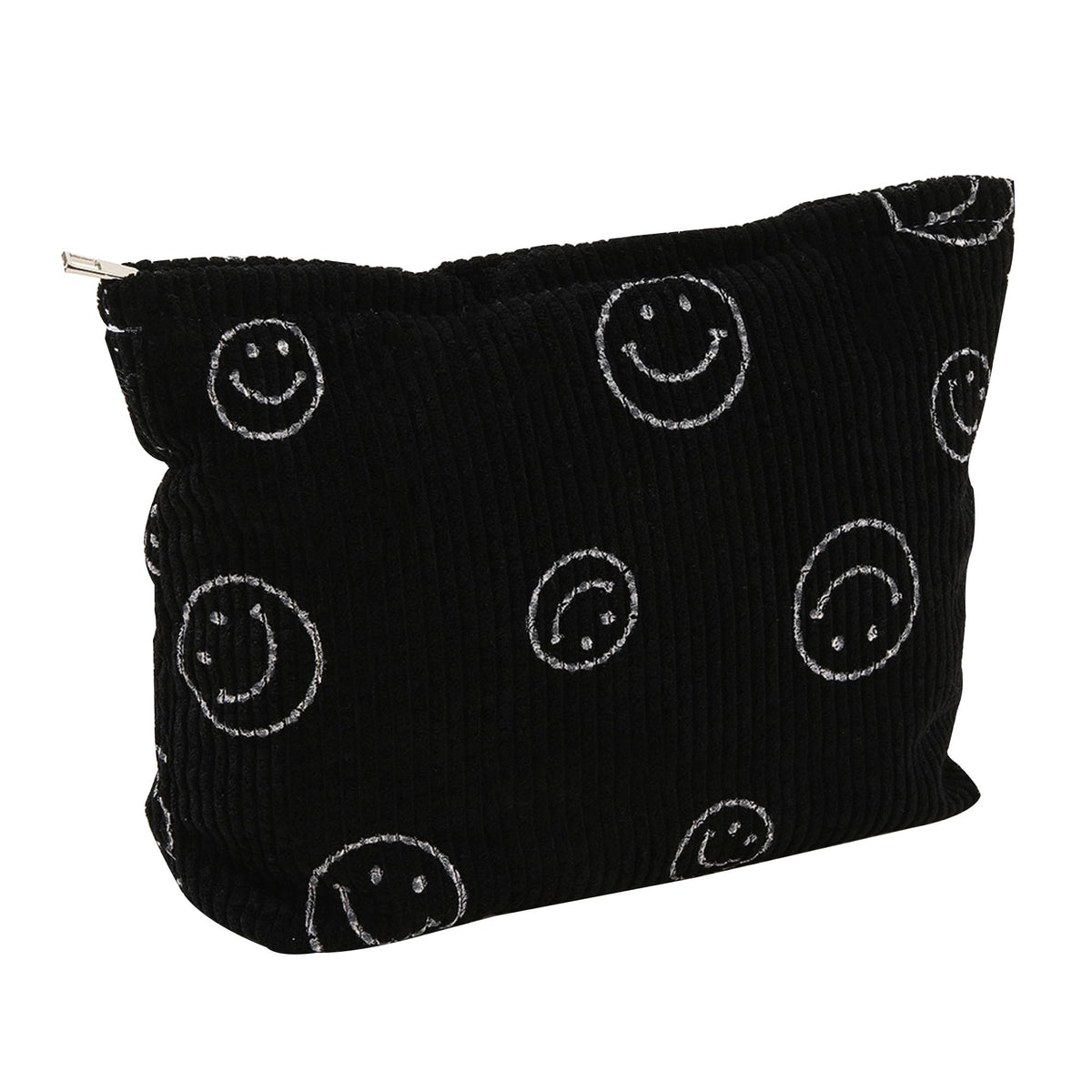 Cosmetic Bags for Women - Corduroy Cosmetic Bag Aesthetic Women Handbags Purses Smile Dots Makeup Organizer Storage Makeup Bag Girls Case Bags (A-Beige)