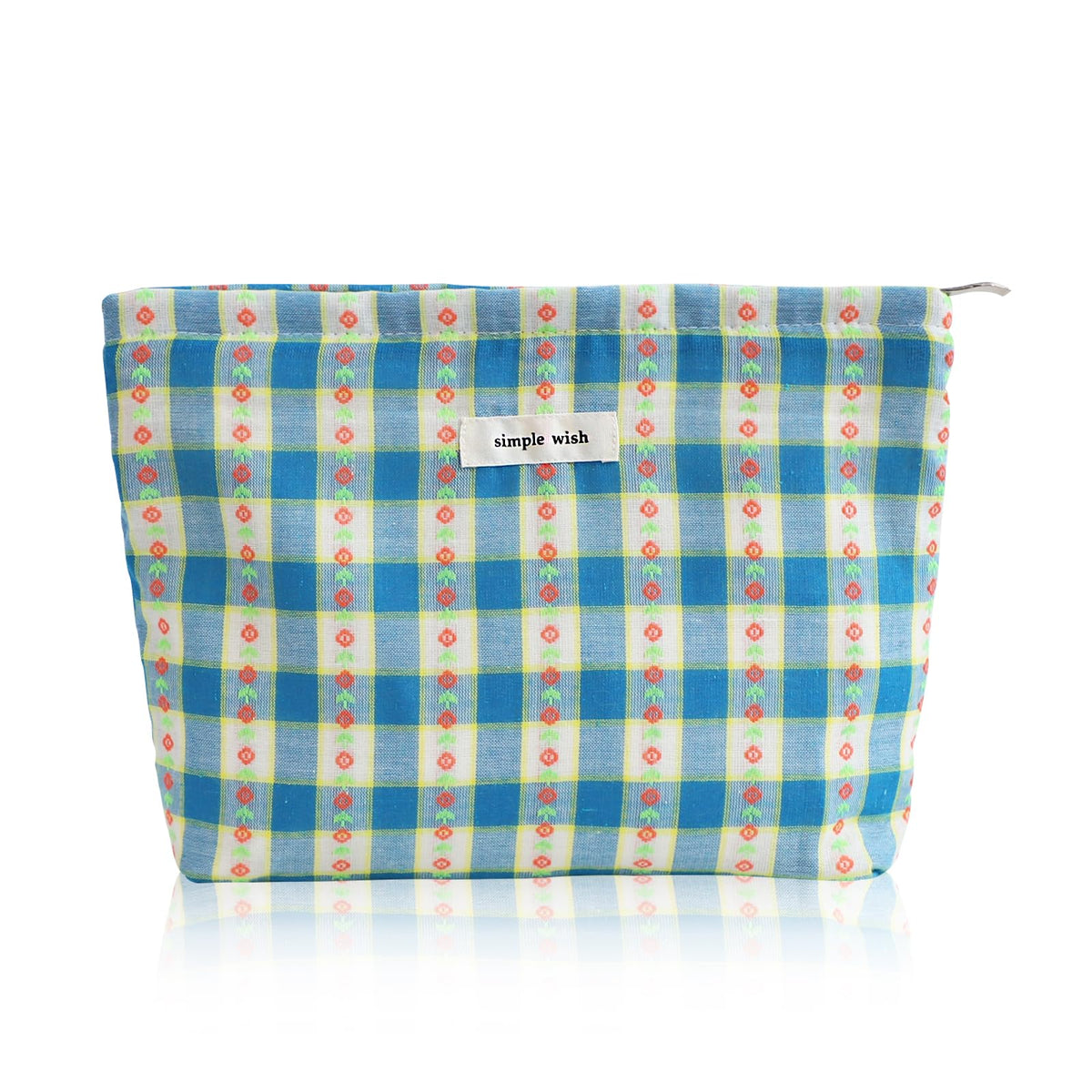 Wudygirl Makeup Bag for Women Travel Cosmetic Bag 10.5"x7.5" Beige
