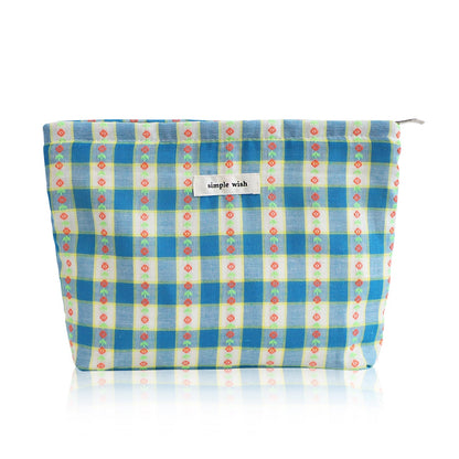 Wudygirl Makeup Bag for Women Travel Cosmetic Bag 10.5"x7.5" Beige