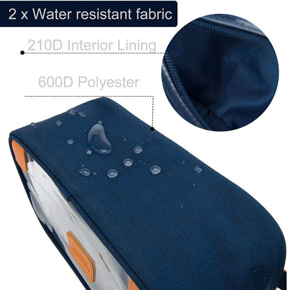 Lermende Clear Toiletry Bag for Traveling, Large Toiletry Bag for Men. Hanging Dopp Kit/Travel kit/Clear Mens Bag/Unisex Bathroom Travel Bag for Mens(Blue)